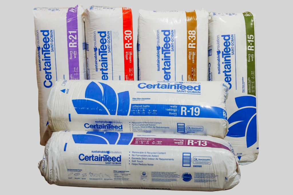 Different bags of CertainTeed products